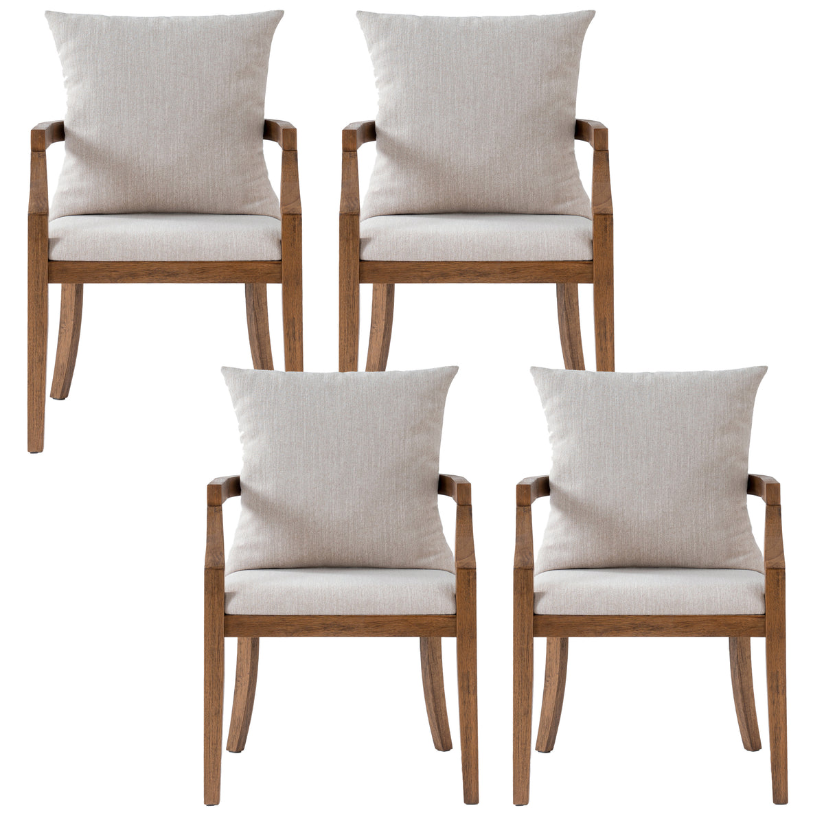 Christopher Knight Home Unai Modern Rubberwood Dining Chairs with Removable Lumbar Pillow and Padded Seat (Set of 4), Walnut