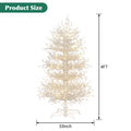 GDFStudio Noelle Modern Pre-Lit Artificial Christmas Tree with LED Lights and Metal Stand, White, 4FT