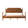 Christopher Knight Home Harrison Vintage Wood Platform Bed with Scalloped Headboard, Walnut Brown, King