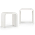 Christopher Knight Home Sloane Modern Waterfall Table Set with Curved Design, White, Side Table Set of 2
