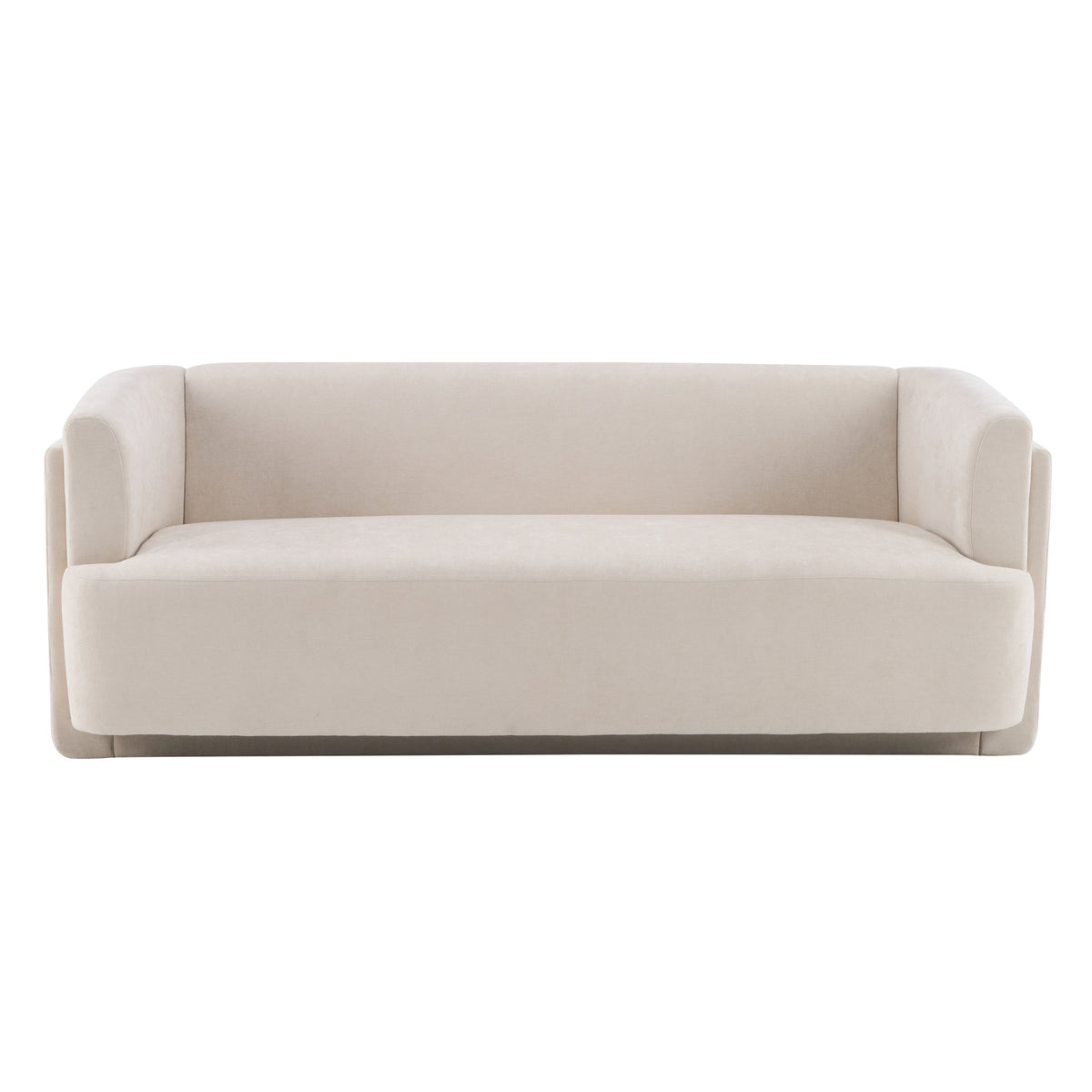 Christopher Knight Home Karsen 77.56" Modern 3-Seater Wood Upholstered Sofa, Beige