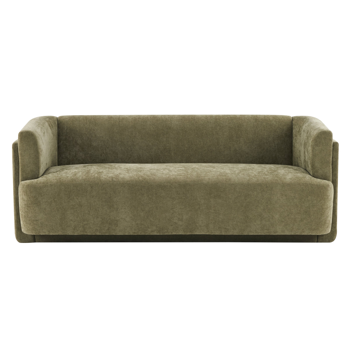 Christopher Knight Home Karsen 77.56" Modern 3-Seater Wood Upholstered Sofa, Olive Green