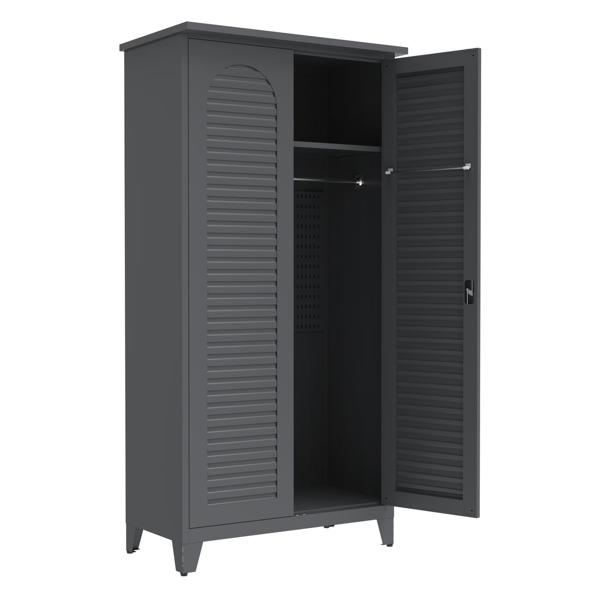 GDFStudio Corae 73'' Tall Metal Tool Storage Cabinet with 2 Doors and 5 Shelves, Slate