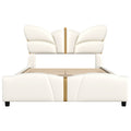 Christopher Knight Home Butterfly-Headboard PU Leather Platform Bed with Wood Slats & Metal Accents