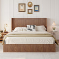 GDFStudio Phyllis Modern Pine Wood Platform Bed with Storage