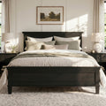 GDFStudio Carpo Mid-Century Modern Wood Platform Bed, Charcoal Black, King