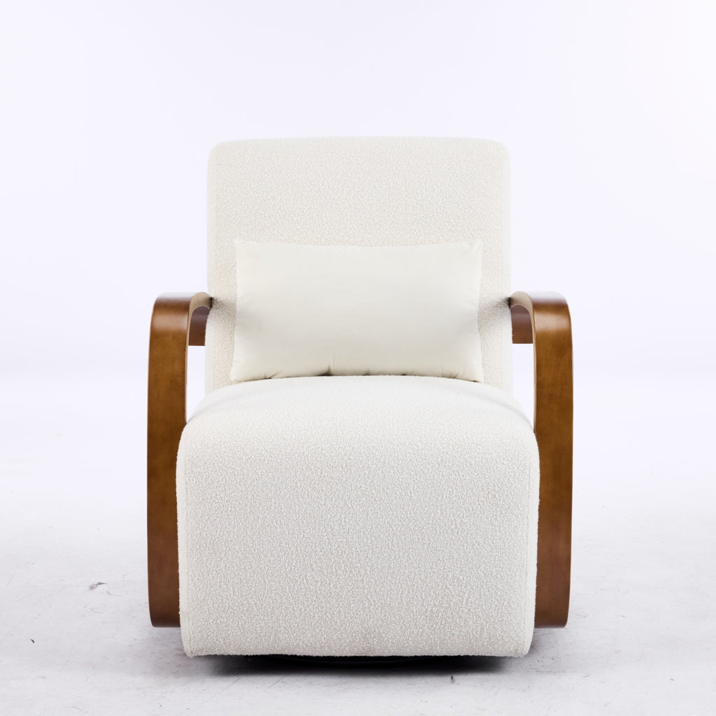 GDFStudio Galya Modern 360? Swivel Upholstered Accent Chair, Beige-Linen