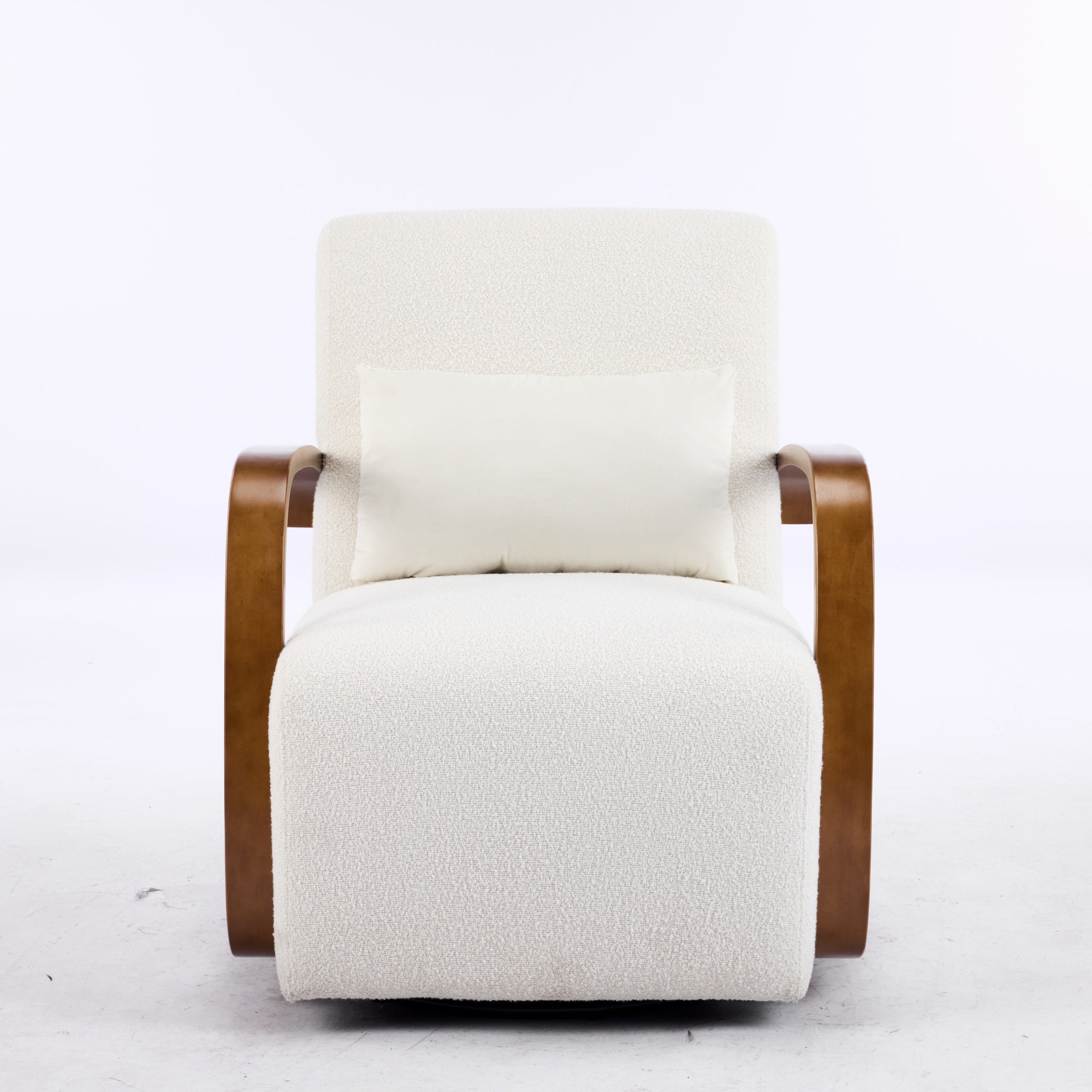 GDFStudio Galya Modern 360? Swivel Upholstered Accent Chair, Beige-Linen