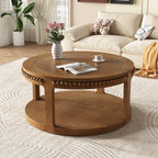 GDFStudio Chiori Modern 2-Tier Wooden 31" Round Coffee Table