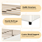 Christopher Knight Home Butterfly-Headboard PU Leather Platform Bed with Wood Slats & Metal Accents