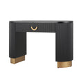 Christopher Knight Home Mirod Modern Ribbed Console Table with Drawer and Column Legs, Black