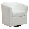 Christopher Knight Home Jackson Contemporary Iron Upholstered Swivel Barrel Club Chair, Ivory