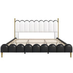 Christopher Knight Home Luxury Faux Leather Bed Frame with Curved Headboard & Solid Wood Support