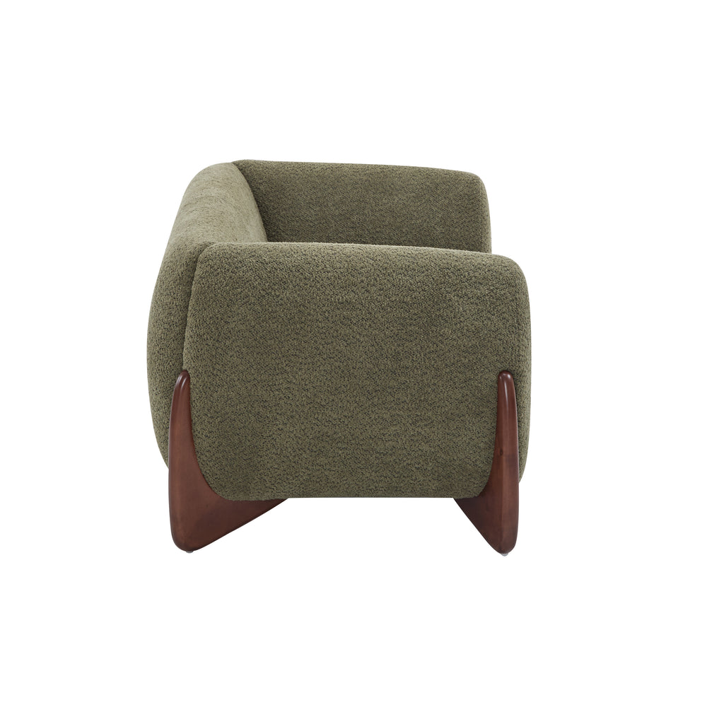 Christopher Knight Home Modern Boucle Upholstered 2-Seater Sofa with Birch Wood Legs