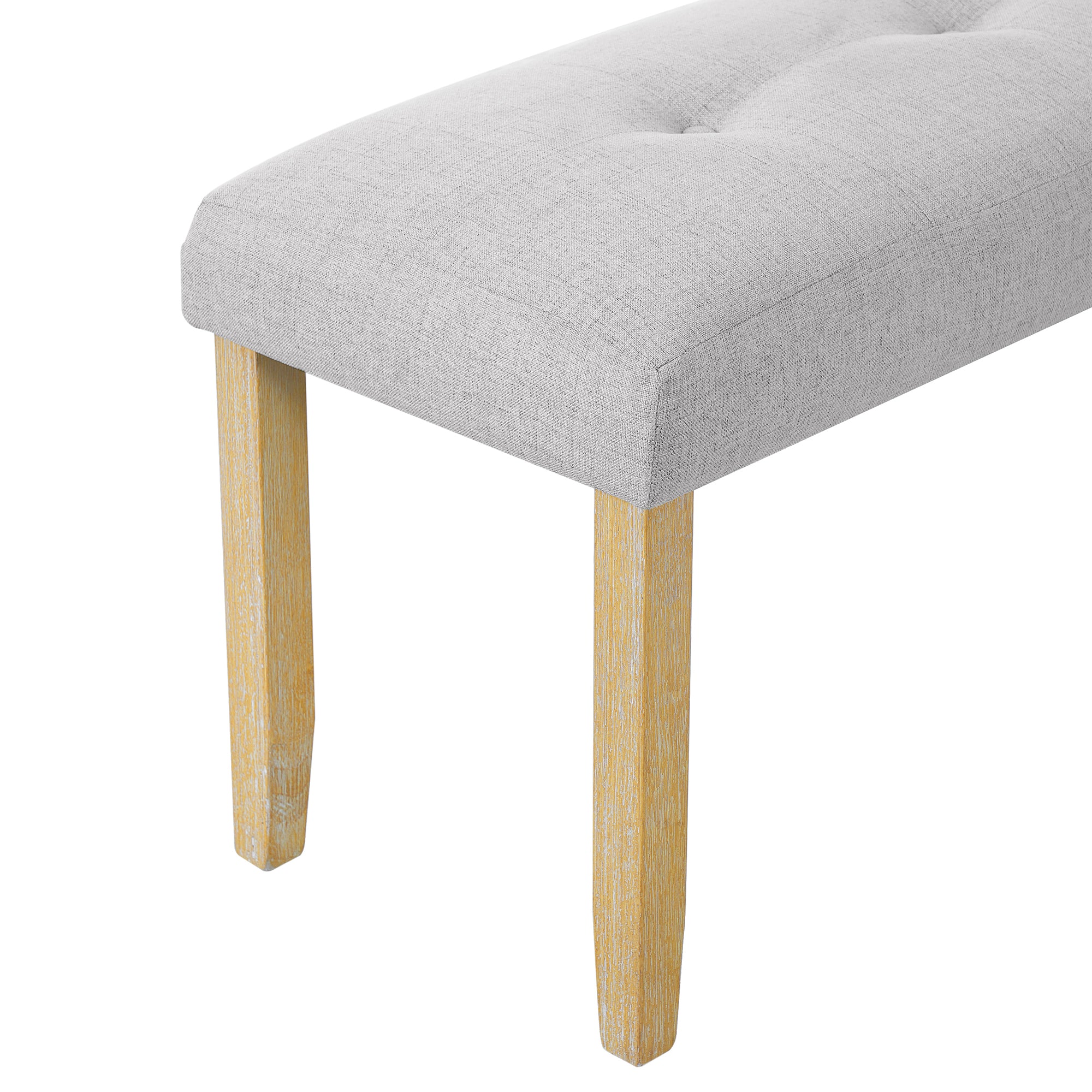 GDF Studio Tufted Upholstered Bench, Fabric End of Bed Bench for Bedroom, Dining & Entryway