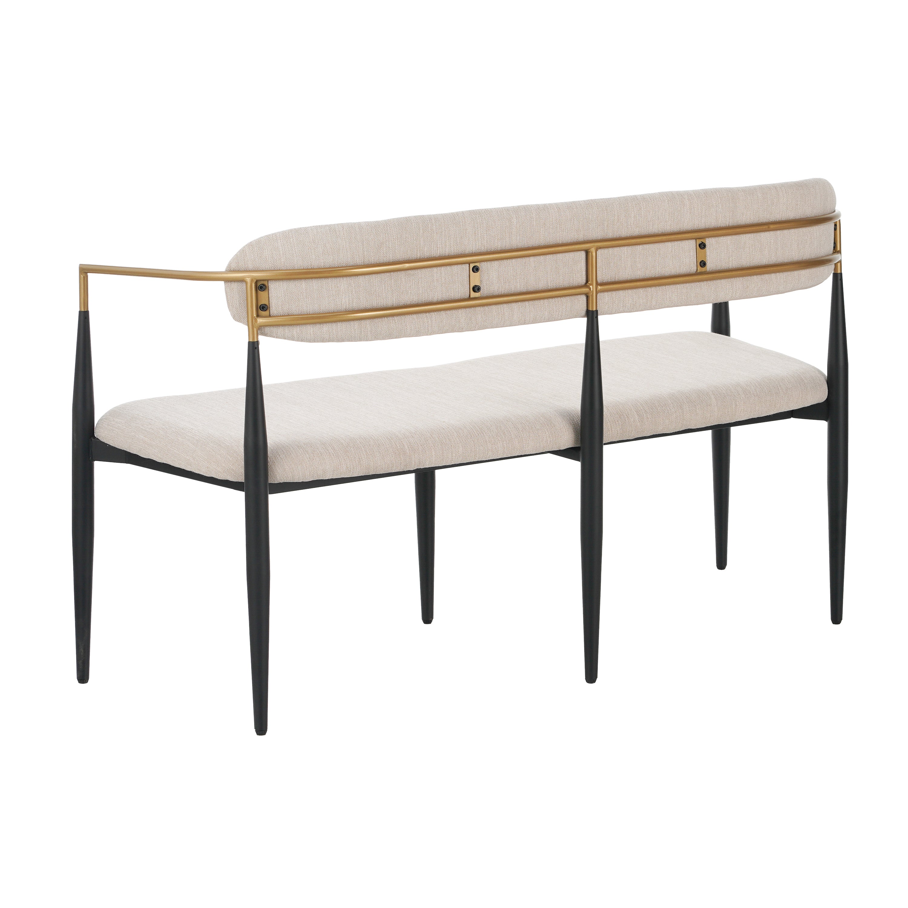 Christopher Knight Home 55-Inch Modern Upholstered Loveseat Settee with Iron Frame & Gold Trim