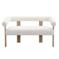 Christopher Knight Home Webb 53" Modern Rubberwood Boucle Upholstered Loveseat, Beige