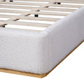 Christopher Knight Home Modern Boucle Upholstered Platform Bed with Solid Wood Base & Wingback Headboard