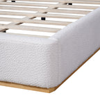 Christopher Knight Home Modern Boucle Upholstered Platform Bed with Solid Wood Base & Wingback Headboard