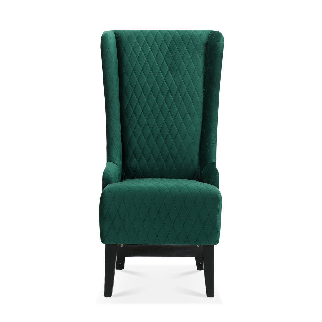 GDFStudio Powell Modern High Wingback Upholstered Tufted 23" W Dining Chair, Green/Velvet