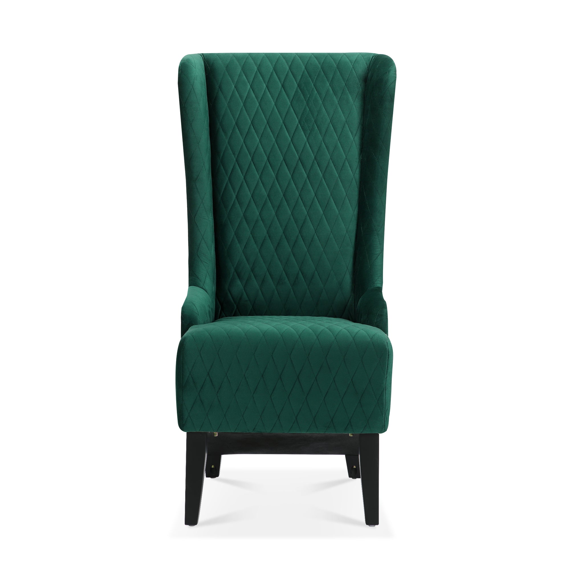 GDFStudio Powell Modern High Wingback Upholstered Tufted 23" W Dining Chair, Green/Velvet