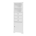 GDFStudio Dave Modern Wood Triangle Bathroom Storage Cabinet with 3 Drawers and Adjustable Shelves, White