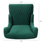 GDFStudio Powell Modern High Wingback Upholstered Tufted 23" W Dining Chair, Green/Velvet