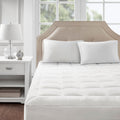 GDFStudio Agatha Modern Overfilled Plush Hypoallergenic Down Alternative Mattress Pad, White, Queen