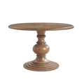 GDFStudio Barron Farmhouse Wood 46  Round Dining Table with Diamond Veneer Top, Walnut