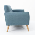 Mid-Century Modern Loveseat with Button-Tufted Waffle Stitch & Tapered Wood Legs ¨C Compact Small-Space Sofa