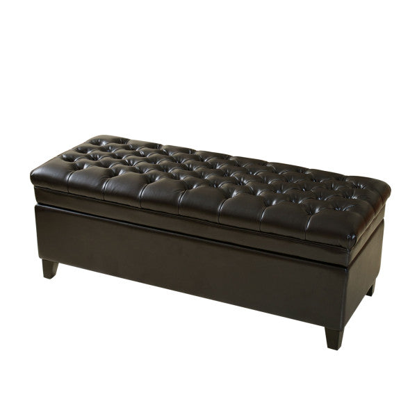 Christopher Knight Home Storage Ottoman – Button-Tufted Seat, Hidden Storage & Solid Wood Legs