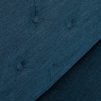 Mid-Century Modern Sofa with Button Tufting & Gold-Tipped Rubberwood Legs ¨C Fabric Upholstered Living Room Couch