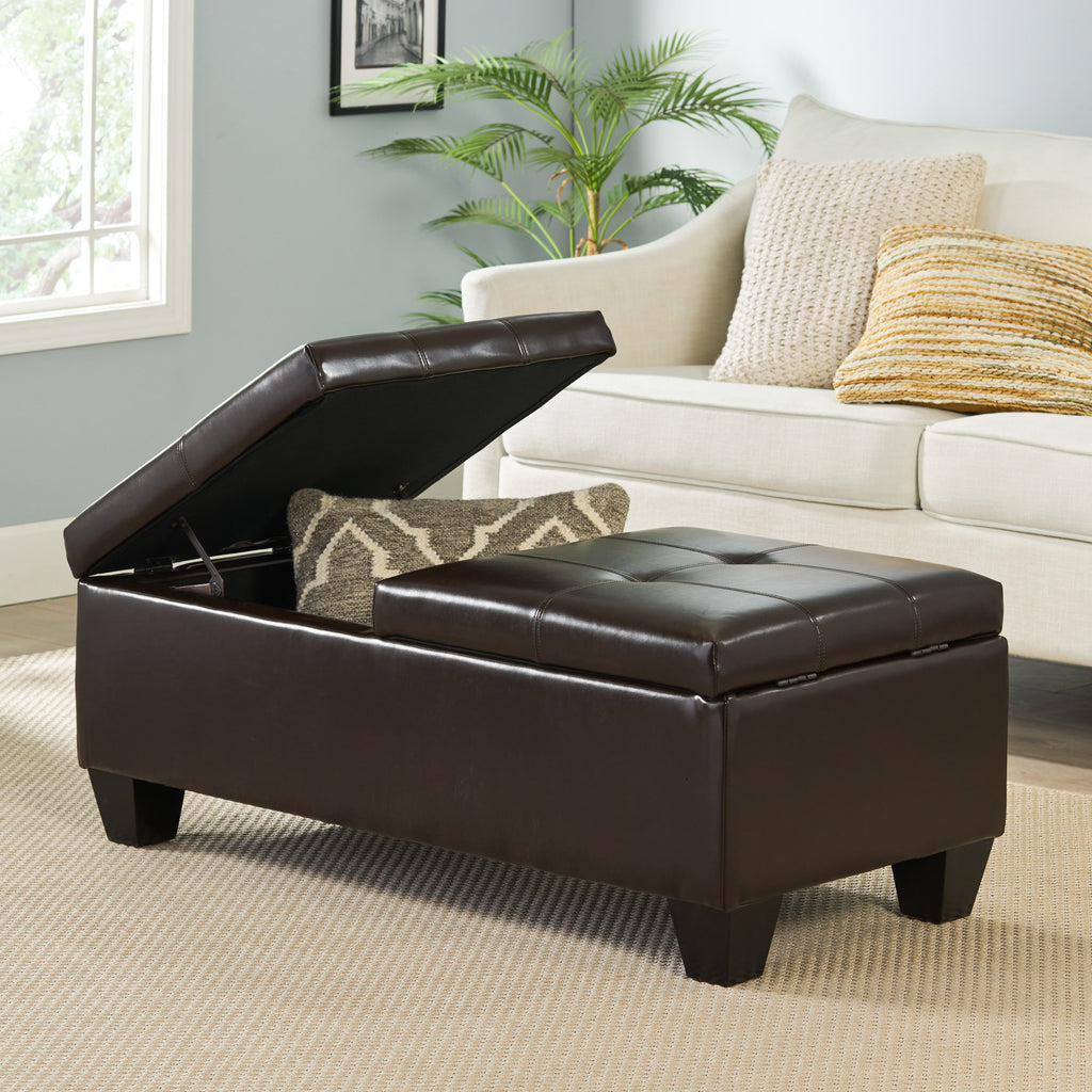 Modern Storage Ottoman with Cushioned Seat – Multifunctional Bench for Living Room, Bedroom & Small Spaces