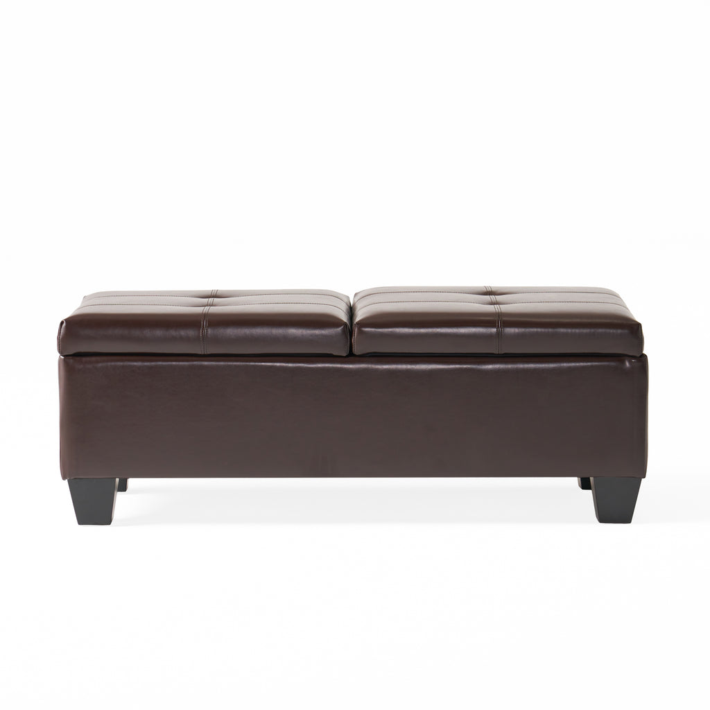 Modern Storage Ottoman with Cushioned Seat Multifunctional Bench for Living Room, Bedroom & Small Spaces