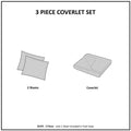 GDFStudio More 3 Piece Reversible Scalloped Edge Microfiber Quilt Bedding Sets, White, King/Cal King