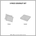 GDFStudio More 3 Piece Reversible Scalloped Edge Microfiber Quilt Bedding Sets, White, King/Cal King
