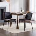 GDFStudio Sera Mid-Century Modern Upholstered Dining Chairs (Set of 2), Black /Faux Leather