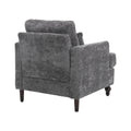 GDFStudio Walter Modern Soild Wood Chenille Upholstered Arm Accent Chair with Pillow,Gray