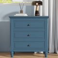 GDFStudio Henry 28" Painted Nightstand with 3 Drawers and Smooth Gliding Rails, Blue
