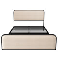 GDFStudio Buck Modern Linen Upholstered Metal Bed Frame with Under-Bed Storage, King