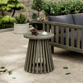 Christopher Knight Home Sabine Rustic Patio Acacia Wood Round Coffee Table, Gray