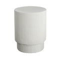 Christopher Knight Home Hamid Minimalist Ribbed Cylindrical Lightweight Concrete Side Table, White