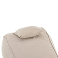 Outdoor Bean Bag Lounge Chair with Headrest, Ergonomic Shredded Foam Patio Lounger, Weather-Resistant Beige Bean Bag Sofa