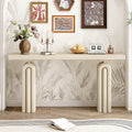 GDFStudio Mitchell Chic, Elegant and Luxurious Acacia Veneer Console Table, Beige