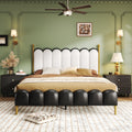 Christopher Knight Home Luxury Faux Leather Bed Frame with Curved Headboard & Solid Wood Support
