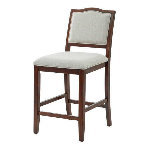 GDFStudio Franklin Counter Stools with Rubber Wood Frame, Ergonomic Backrest (Set of 2), Cherry