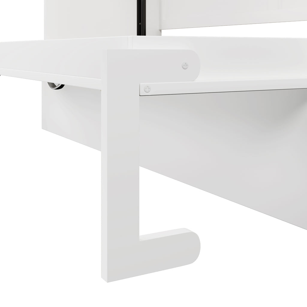 GDF Studio Twin Size Murphy Bed with Desk & Storage Shelves, Space-Saving Wall Bed Cabinet