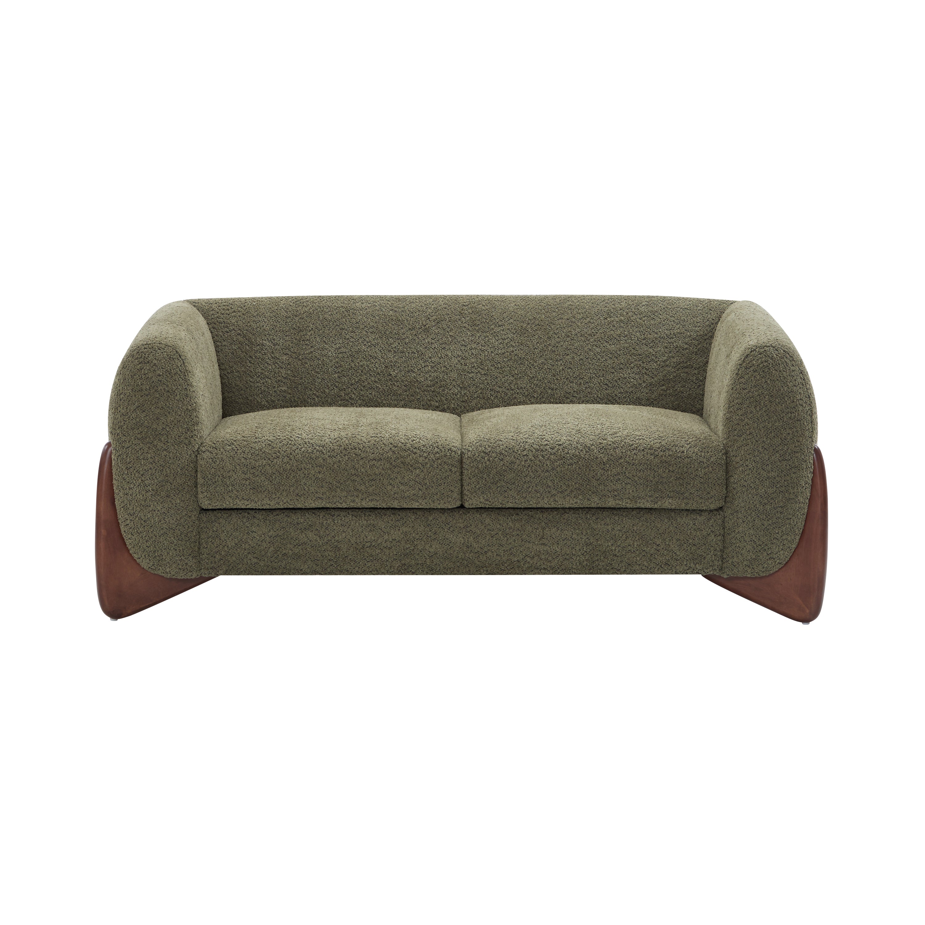 Christopher Knight Home Modern Boucle Upholstered 2-Seater Sofa with Birch Wood Legs