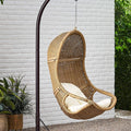 Christopher Knight Home Ripley Outdoor Wicker Hanging Basket Chair with Cushions (No Stand), Beige
