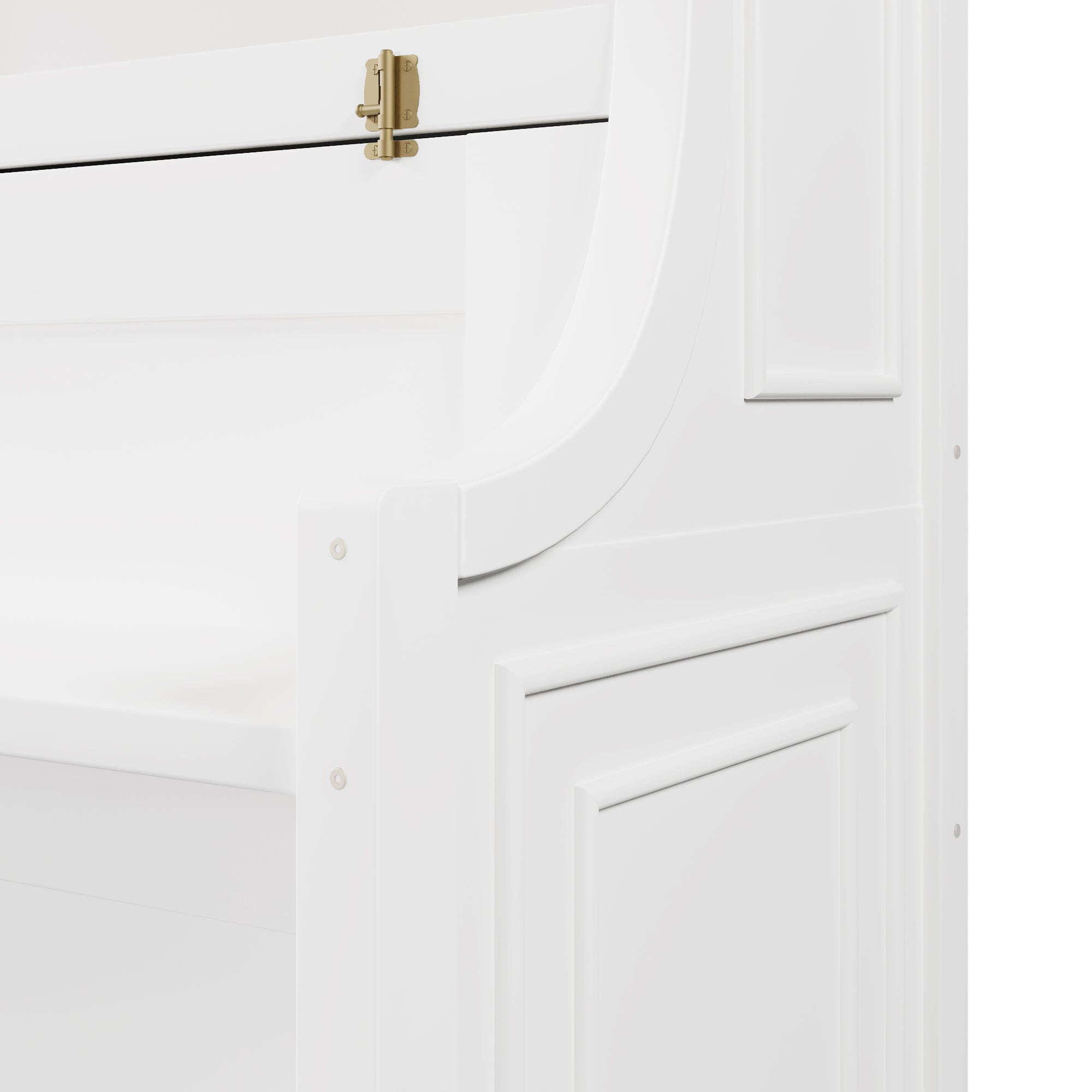 GDF Studio Twin Size Murphy Bed with Desk & Storage Shelves, Space-Saving Wall Bed Cabinet